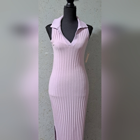 #0994 Sz XS Stateside Elegant Lavender Sleeveless Collard Maxi Dress - Picture 5 of 11